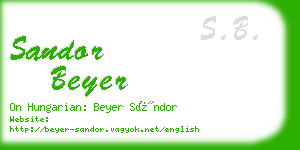 sandor beyer business card